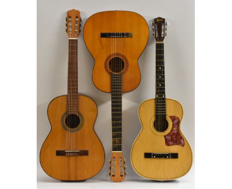 A Vintage Terada classical six string acoustic guitar, model no. C308N; a 'Tatra Classic' acoustic guitar; another japanese a