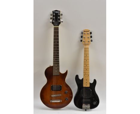 A Tanglewood 'Electric Elf' electric guitar, total length 88cm, complete with case; a Burswood mini electric guitar with buil