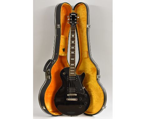A Hohner Rockwwod LX-250-G model, electric guitar, in black finish, complete with case.