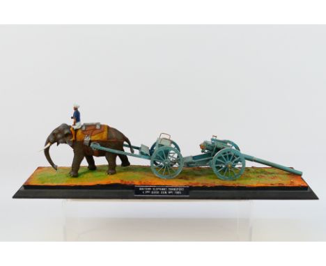 Mountford Metal Miniatures - An unboxed and built Mountford Metal Miniatures 1:32 scale 'Battery Elephant Transport 4.7" Sieg