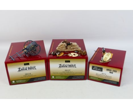 Britains - Three boxed 54mm metal figures and accessories from Britains 'Zulu War' ranges. Lot consists of Britains #20114 Br
