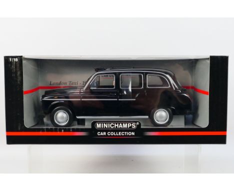 Minichamps - A boxed Minichamps #150136000 'Car Collection' 1:18 scale 1998 London Taxi. The model in black appears to be in 