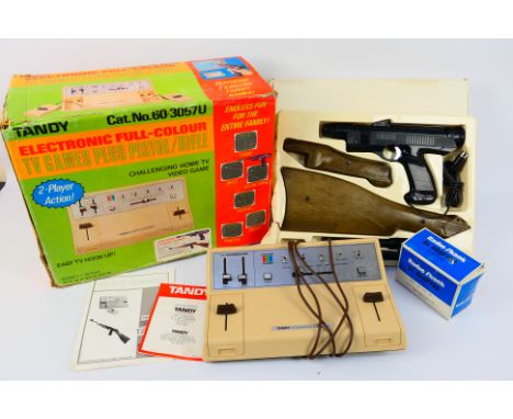Tandy - A vintage Electronic Full Colour Pistol/Rifle game - Comes with pistol and rifle attachment. Two-player game also com