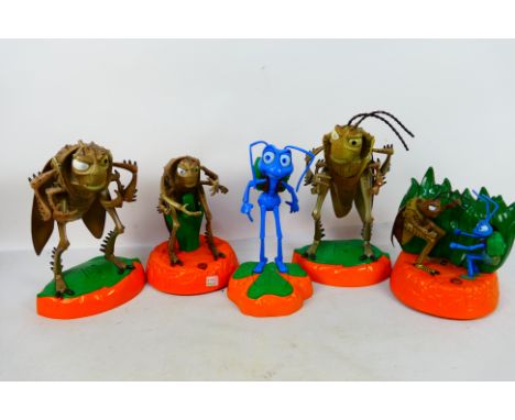 A Bug's Life - Thinkway Toys. A band of Five loose 'A Bug's Life', Thinkway figures, battery operated and appearing in Playwo