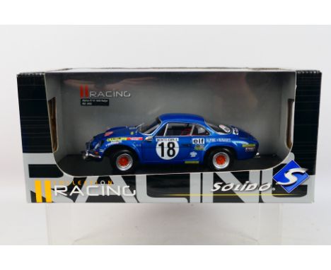 Solido - A boxed diecast 1:18 scale Solido 'Racing Collection' #9065 Alpine A110 1800 Rallye. The model appears to be in Mint