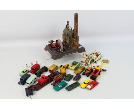 Matchbox - Moko - Wilesco - A stationary steam engine, a Muffin The Mule and a collection of play worn vehicles. Includes BMC