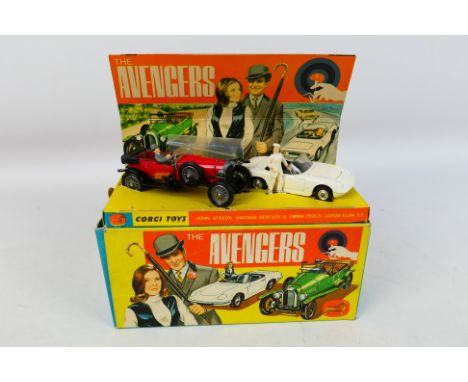 Corgi - The Avengers - A 1960s Gift Set 40 with Steed and his Bentley and Mrs Peel and her Lotus # GS 40. The Bentley appears