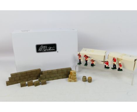 Britains -Other - Six unboxed and unmarked 54mm metal British 24th Foot figures together with some boxed and unboxed 'Zulu Wa