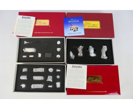 Britains - A box of metal figures and two boxes of figure accessories from Britains 'Zulu War' series. Lot consists of Britai