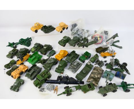 Lone Star - Dinky Toys - Corgi - Britains - Others - A large unboxed group of playworn diecast military vehicles and accessor