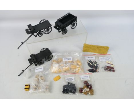 Britains - Other - A collection of unboxed metal diorama accessories, suitable for use with 54mm figures. Items are unmarked 