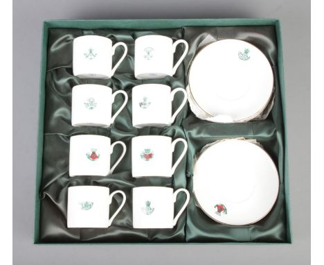 A boxed Impamark Ltd made 'Light Infantry' presentation Fine Bone China tea service. Containing eight cups and saucers each s