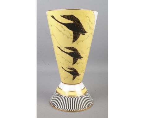 A Royal Worcester The Art Deco Collection vase decorated in the Homeward Bound design. Height 27.5cm.  