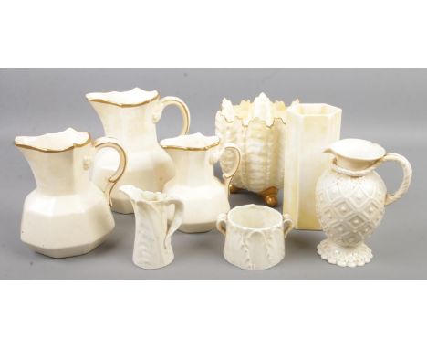 A collection of ivory coloured ceramics. Includes Coalport Countryware celery bowl, Masons Ivory graduated jugs, Royal Doulto