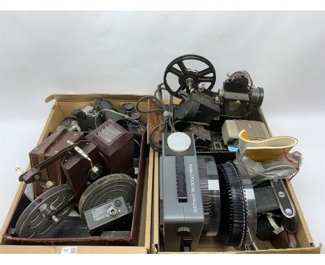 Various vintage cameras, projectors and other similar items including 'Kodatoy' universal model projector, 'AGFA Isolette II'