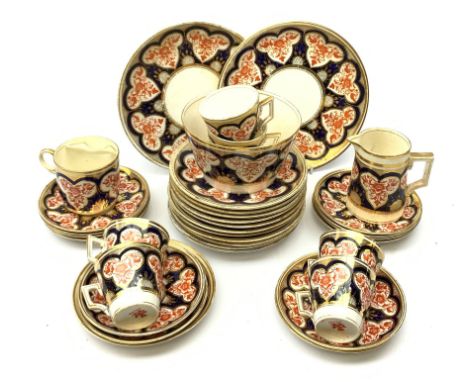 Wileman & Co (Foley) teawares, in the 'Japan' Imari pattern, no 3464, comprising six coffee cans and twelve saucers, eleven s