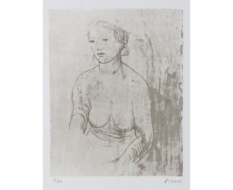After Henry Moore (1898-1986), Girl II, lithograph, signed in pencil, limited edition 18/50, 31cm x 39cm