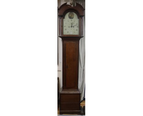 A George III oak eight day longcase clock, H.235cm