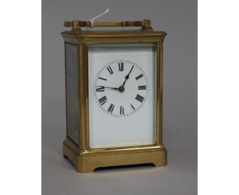 A brass carriage clock