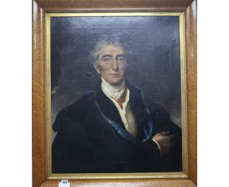 English School, oil on canvas, Portrait of the Duke of Wellington, 74 x 62cm