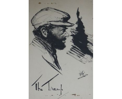 Lithograph, "The Tramp", 32 x 20cm