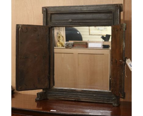 An Indian casement mirror, H.66cm