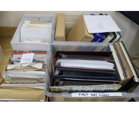 A collection of Great Britain and World stamps in albums and loose, and album of Royal Mail First Day covers
