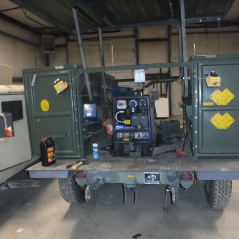 MILITRARY WELDING TRAILER W/ MILLER TRAILBLAZER 301D WELDER. HOSE TORCH ...