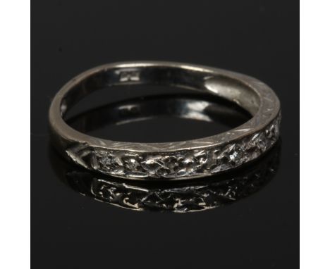 An 18ct white gold and diamond half eternity ring, size O1/2.