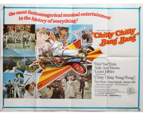 Chitty Chitty Bang Bang (1968) British Quad film poster, musical starring Dick Van Dyke & produced by Albert R. Broccoli, Uni