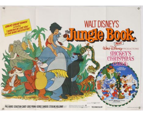 The Jungle Book (R-1980's) British Quad film poster for the Disney classic, folded, 30 x 40 inches. 