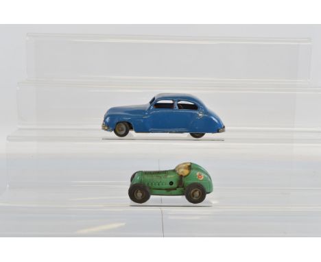 A Tri-Ang Minic racing car, together with a Chad Valley clockwork car (2)