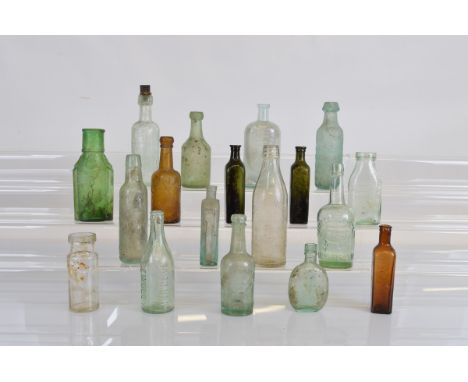 Seventeen Black Country and Continental bottles, of various sizes and conditions. Including a Louit Freres Bordeaux pickle bo