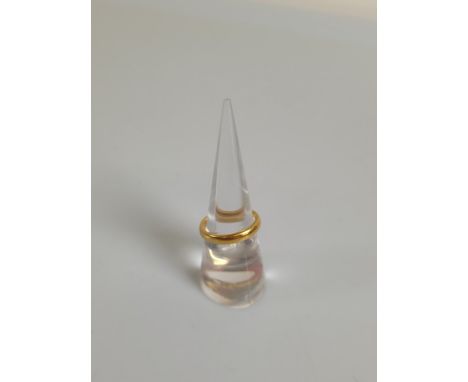 A 22 carat gold wedding band, D shaped, ring size M, 6.2g