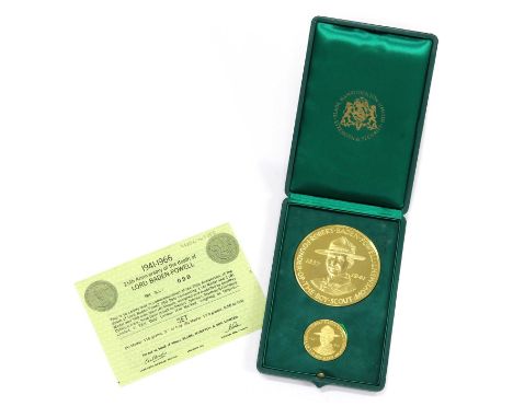 Medals, Great Britain, Elizabeth II (1952-), 1941 - 1966 25th Anniversary of the death of Lord Baden-Powell two gold medal se