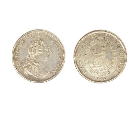 Coins, Great Britain, George III (1760-1820), Bank of England Dollar, 1804, obv. top leaf to left side of E, rev. upright K t