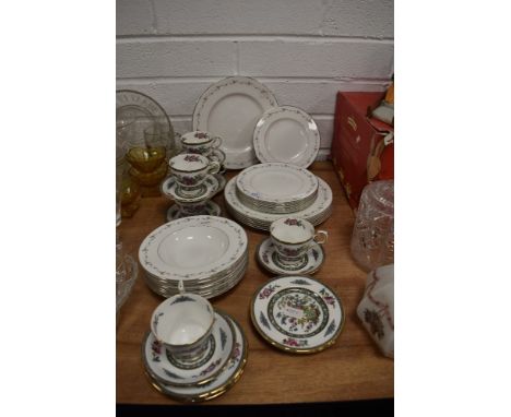 A part tea service by Paragon in the tree of Kashmir design and Royal Worcester dinner plates