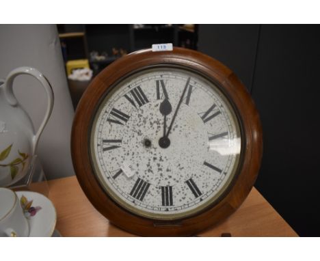 Wall mounted fusee clock with wooden case