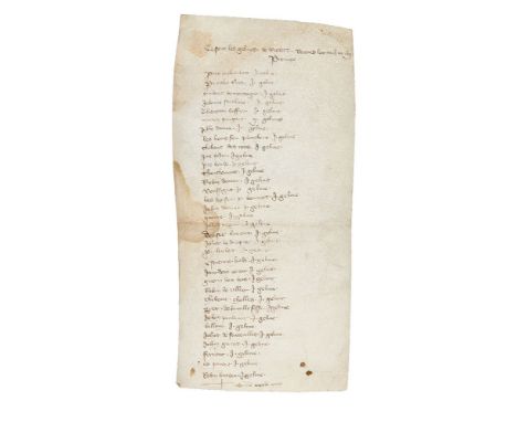 Rental roll for a French estate, in French, manuscript on parchment [central France (Rioubert, in Romorantin-Lantheney, dept.