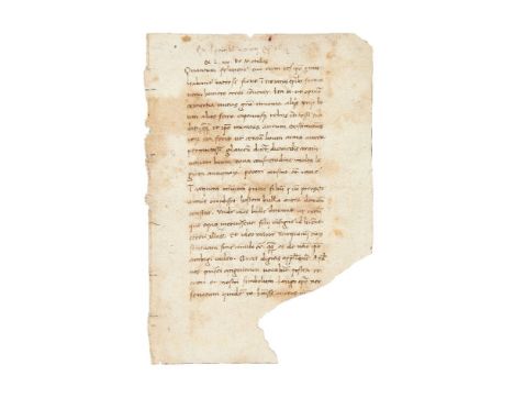 Pliny the Elder, Historia Naturalis, ‘De Metallis’, in Latin, humanist manuscript on paper [Italy, c. 1450] Single leaf, with