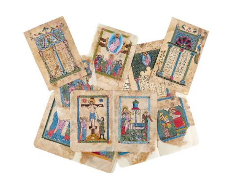 Twelve leaves from an Armenian Gospel Book, in Armenian, illuminated manuscript on paper [Armenia, seventeenth century] 12 le