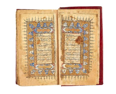 ƟA Central Asian Qur'an, in Arabic with interlinear translation to Farsi, decorated manuscript on paper [probably Northern Af