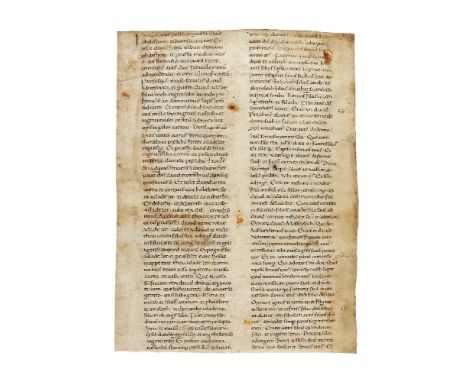 Leaf from an early Atlantic Bible (II Samuel 8-11), in Latin, manuscript on parchment [Italy, late eleventh century or perhap