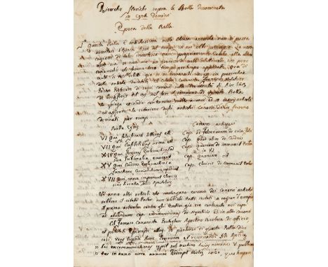 ƟRicerche storiche sopra la Bolla in Cena Domini (a historical work on papal bulls), in Italian, manuscript on paper [Italy, 