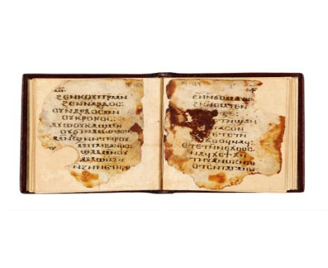 ƟBible, Cantica Canticorum (Song of Songs 4:12-14 and 5:8-9), in Sahidic Coptic, minuscule manuscript on parchment [Egypt, fi