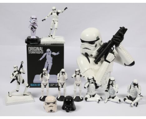 Star Wars Stormtrooper collectables, to include large scale bust, Shepperton Studios Original Stormtrooper pre-production han