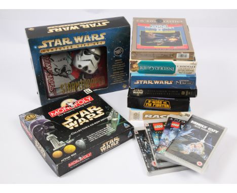 LucasArts, Lucasfilm Star Wars Console Games, VHS, Multimedia CD Rom in mixed media lot. Condition variesStormtrooper Mouse h