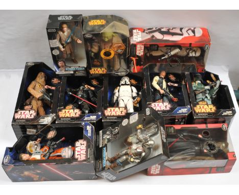 Disney Store Star Wars Electronic Talking large scale figures, Good Plus to Excellent, within Good to Good Plus packaging, wi