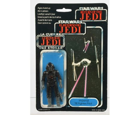 Palitoy / General Mills Star Wars Imperial Tie Fighter Pilot Trilogo ROTJ Clear dented bubble on Good plus to Excellent cardb