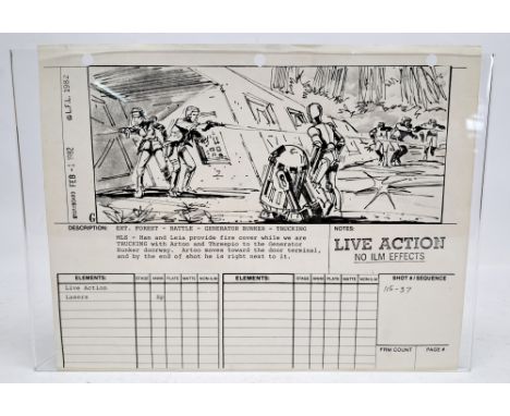 Star Wars Return of the Jedi Production used Storyboard. Condition good to good plusNo COA or Provenance available with this 